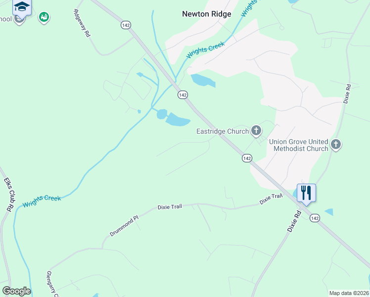 map of restaurants, bars, coffee shops, grocery stores, and more near 85 Vinny's Way in Covington