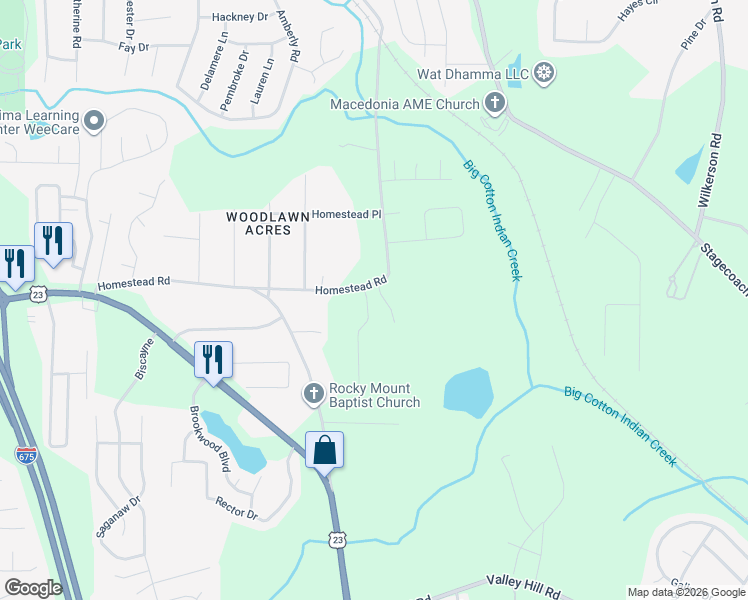map of restaurants, bars, coffee shops, grocery stores, and more near 105 Cheryl Court in Rex