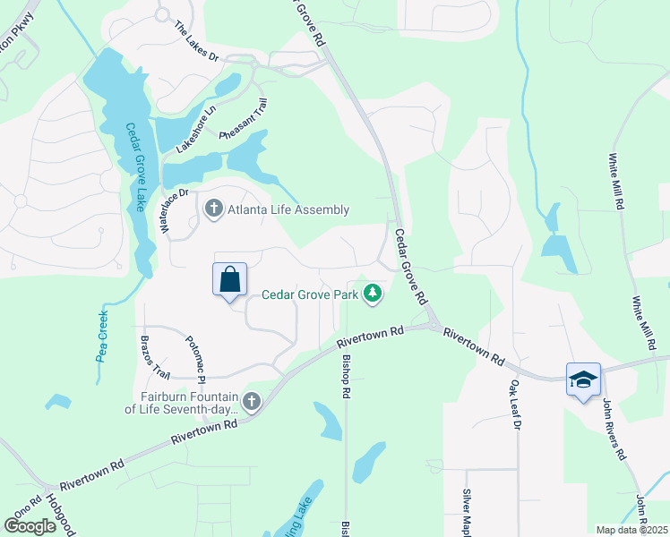 map of restaurants, bars, coffee shops, grocery stores, and more near 7365 Spoleto Loop in Fairburn