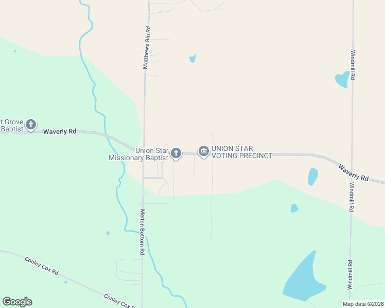 map of restaurants, bars, coffee shops, grocery stores, and more near Union Star Road in West Point