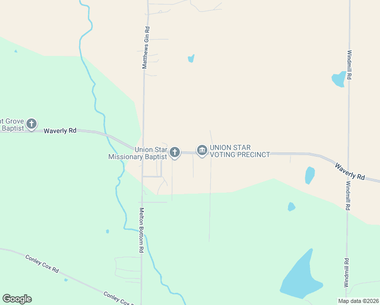 map of restaurants, bars, coffee shops, grocery stores, and more near Union Star Road in West Point