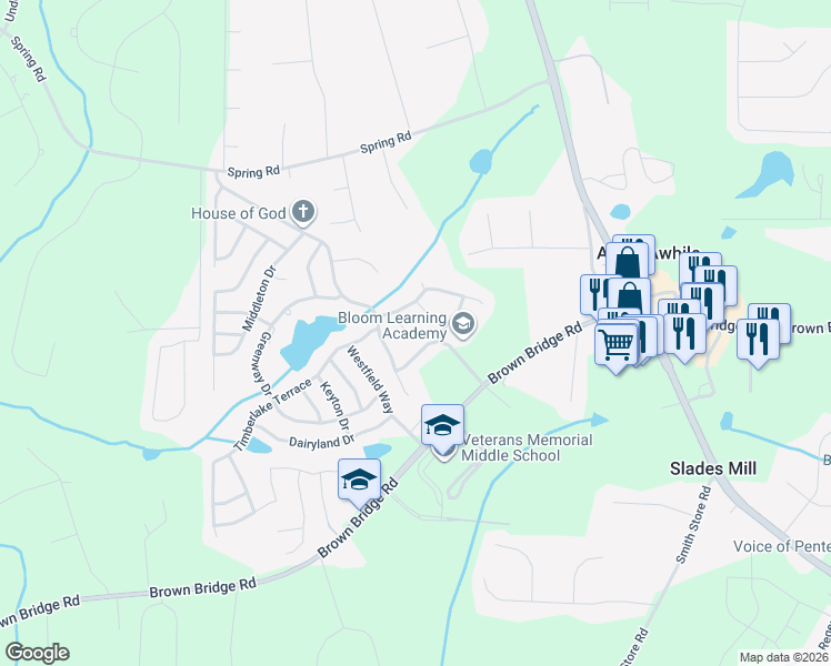 map of restaurants, bars, coffee shops, grocery stores, and more near 200 Charleston Place in Covington