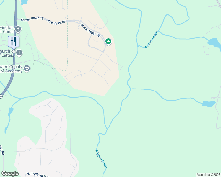 map of restaurants, bars, coffee shops, grocery stores, and more near 13918 Homer Lane in Covington