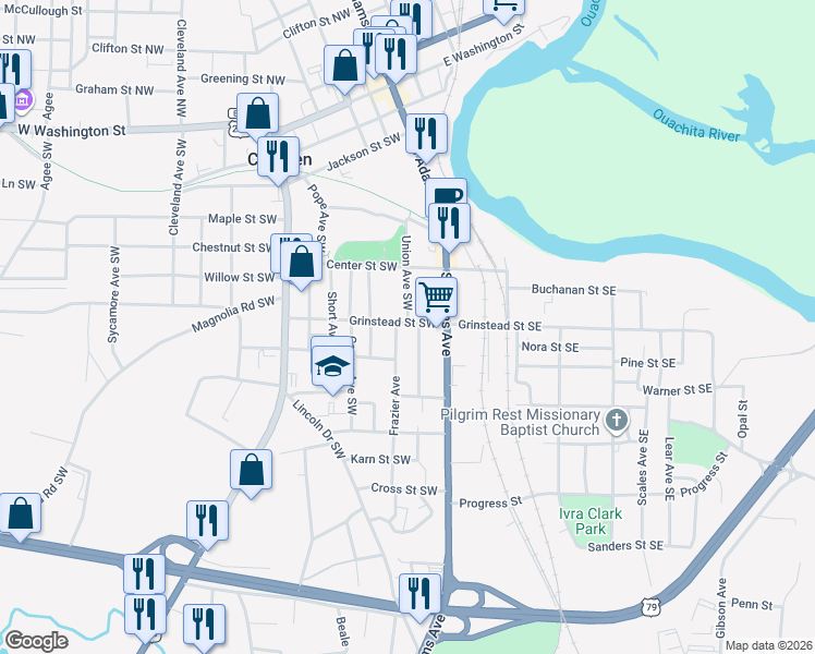 map of restaurants, bars, coffee shops, grocery stores, and more near 525 Ivory Heights in Camden