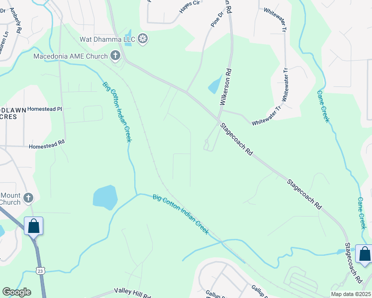 map of restaurants, bars, coffee shops, grocery stores, and more near 127 Stagecoach Trail in Stockbridge