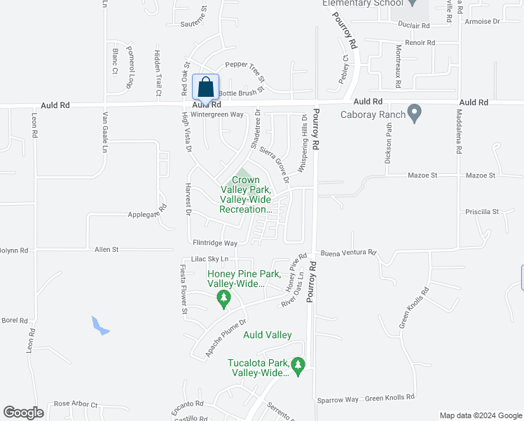 map of restaurants, bars, coffee shops, grocery stores, and more near 37337 Paseo Violeta in Murrieta