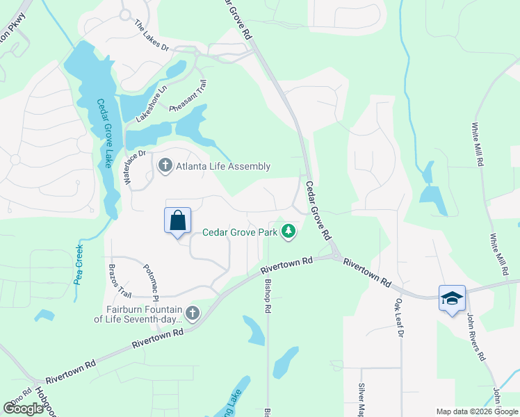 map of restaurants, bars, coffee shops, grocery stores, and more near 7365 Spoleto Loop in Fairburn