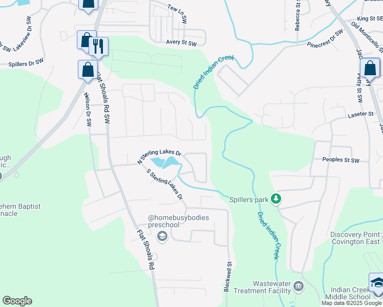 map of restaurants, bars, coffee shops, grocery stores, and more near 8134 Sterling Lane in Covington