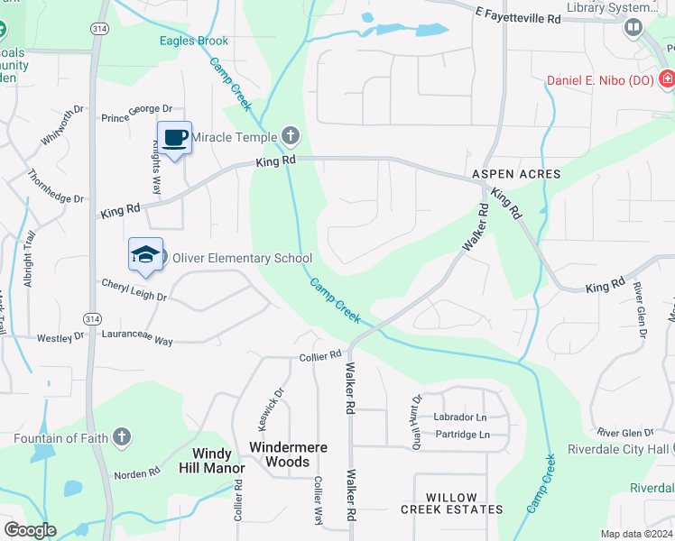 map of restaurants, bars, coffee shops, grocery stores, and more near 6520 Wellesley Drive in Riverdale