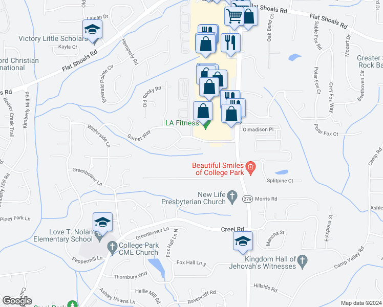 map of restaurants, bars, coffee shops, grocery stores, and more near 165 Turquoise Trail in Atlanta