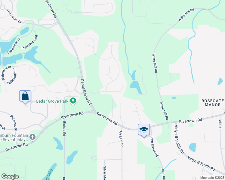 map of restaurants, bars, coffee shops, grocery stores, and more near 7369 Saint Peter Way in Fairburn