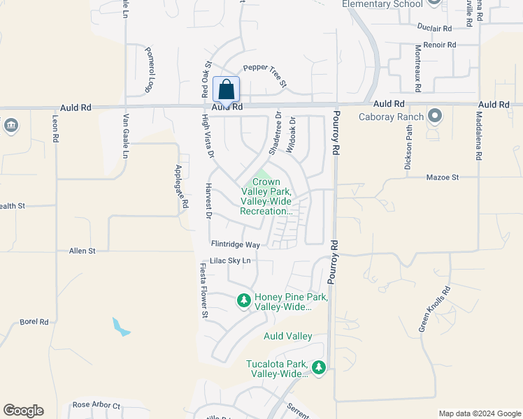 map of restaurants, bars, coffee shops, grocery stores, and more near 31722 Waterfall Way in Murrieta