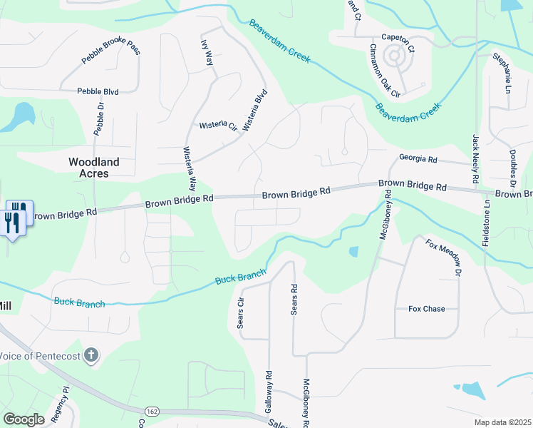 map of restaurants, bars, coffee shops, grocery stores, and more near 10 Watercress Court in Covington