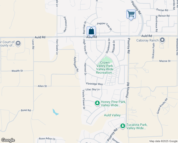 map of restaurants, bars, coffee shops, grocery stores, and more near 31528 Whitecrown Drive in Murrieta