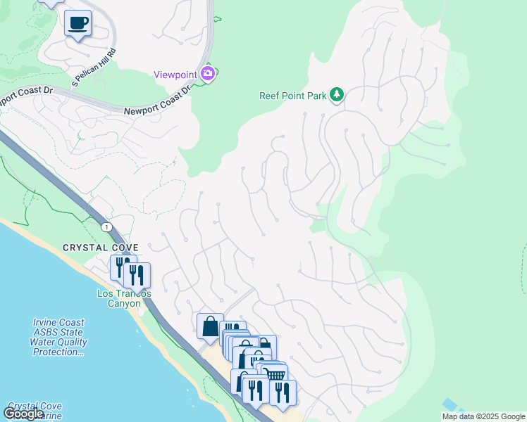 map of restaurants, bars, coffee shops, grocery stores, and more near 6 Mystique in Newport Beach