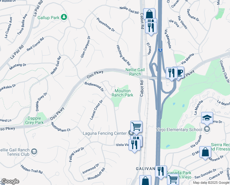 map of restaurants, bars, coffee shops, grocery stores, and more near 26462 La Scala in Laguna Hills