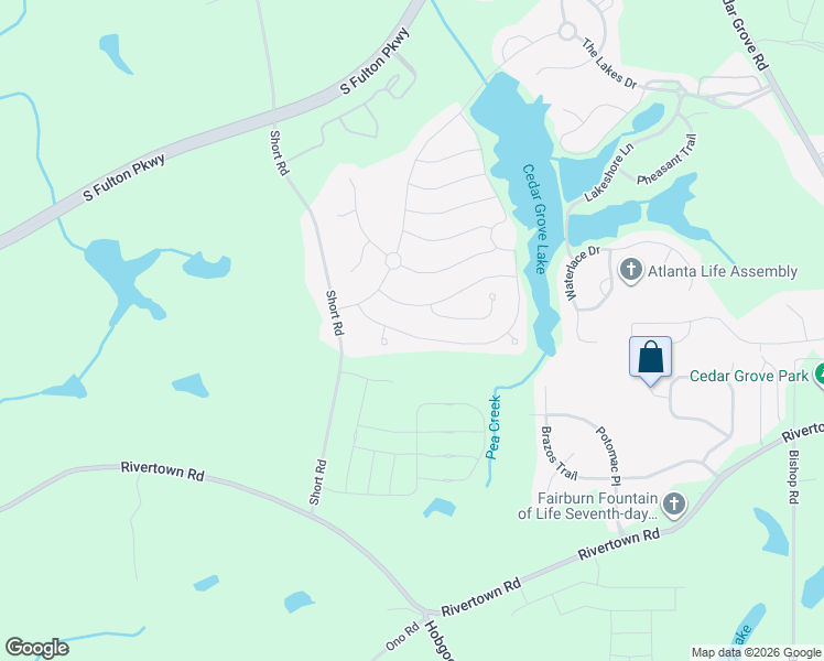 map of restaurants, bars, coffee shops, grocery stores, and more near 8051 Stillmist Drive in Fairburn