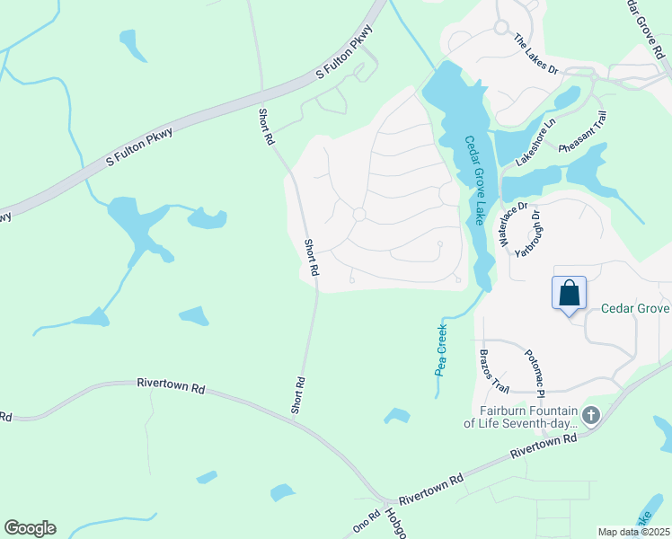map of restaurants, bars, coffee shops, grocery stores, and more near 8080 Stillmist Drive in Fairburn