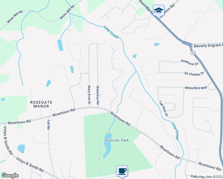 map of restaurants, bars, coffee shops, grocery stores, and more near 7060 Magnolia Lane in Fairburn