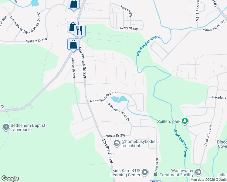map of restaurants, bars, coffee shops, grocery stores, and more near 8191 Highland Drive Southwest in Covington