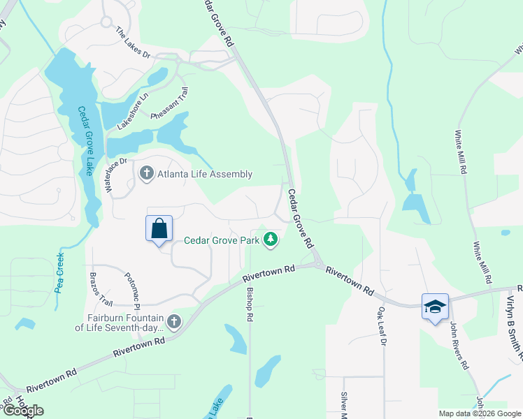 map of restaurants, bars, coffee shops, grocery stores, and more near 7317 Spoleto Loop in Fairburn
