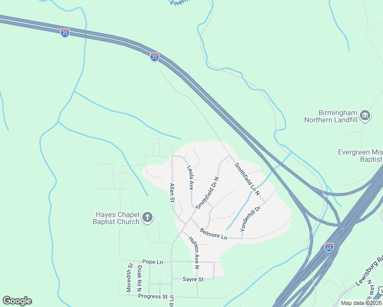 map of restaurants, bars, coffee shops, grocery stores, and more near 4830 Leola Lane in Birmingham