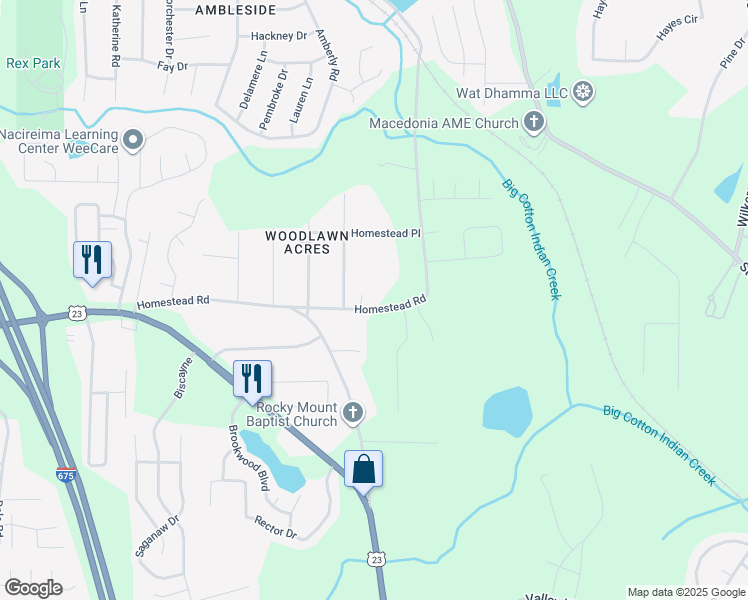map of restaurants, bars, coffee shops, grocery stores, and more near 6881 Homestead Road in Rex