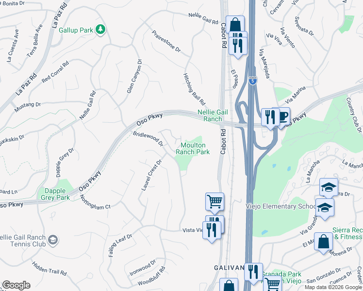map of restaurants, bars, coffee shops, grocery stores, and more near 26442 La Scala in Laguna Hills