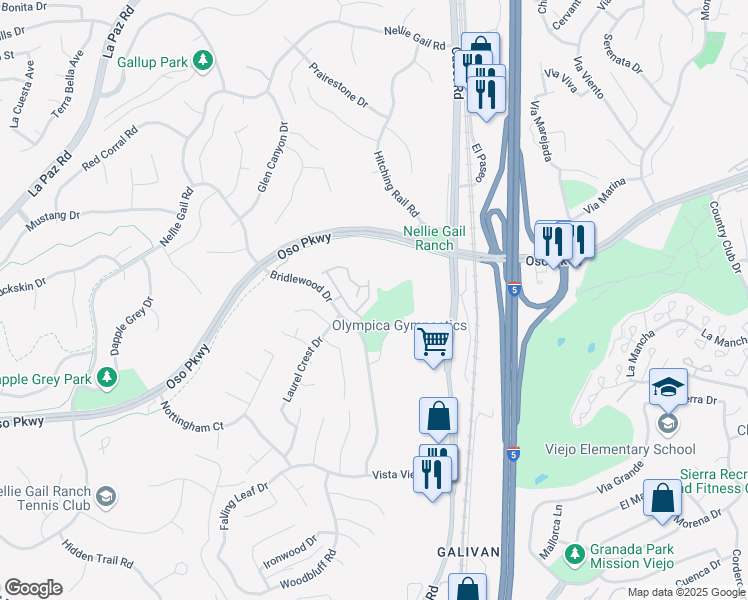 map of restaurants, bars, coffee shops, grocery stores, and more near 26446 La Scala in Laguna Hills