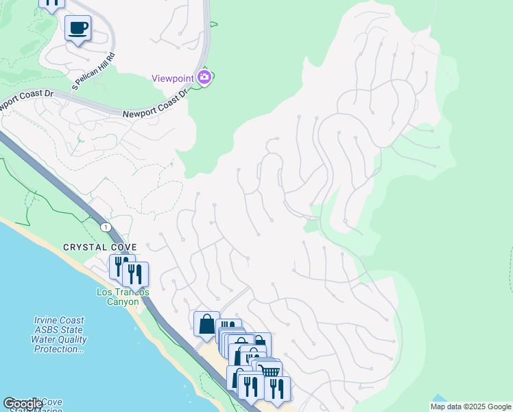 map of restaurants, bars, coffee shops, grocery stores, and more near 4 Mystique in Newport Beach