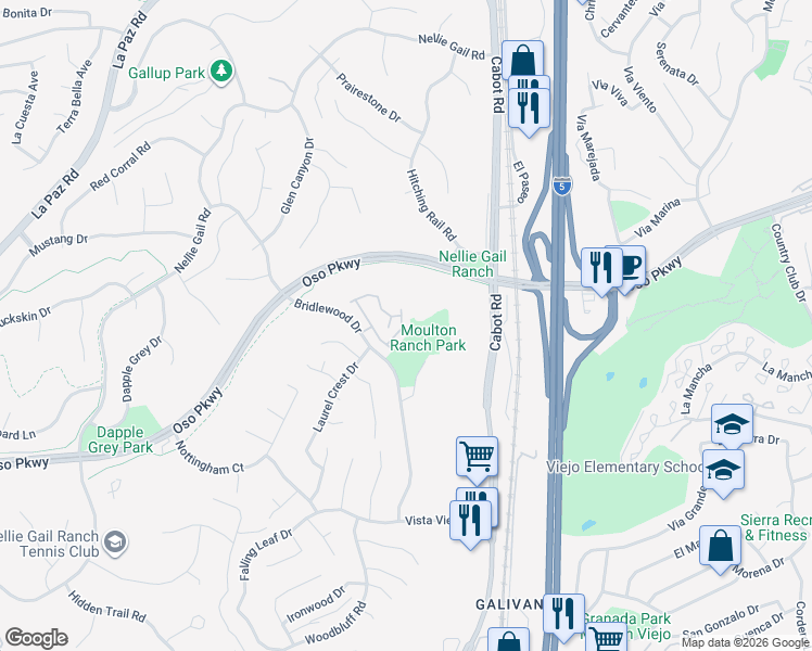 map of restaurants, bars, coffee shops, grocery stores, and more near 26442 La Scala in Laguna Hills