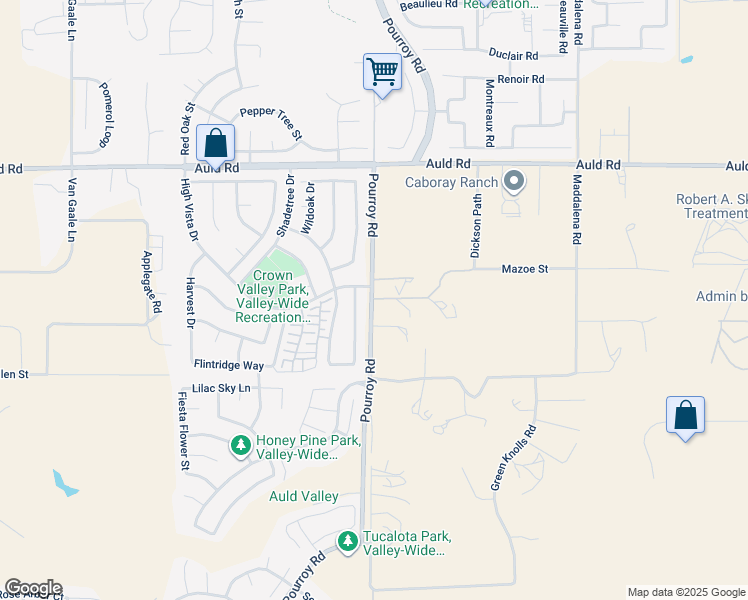map of restaurants, bars, coffee shops, grocery stores, and more near 7312 Mazoe Street in Winchester