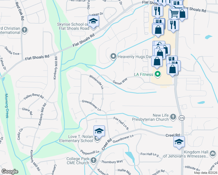 map of restaurants, bars, coffee shops, grocery stores, and more near 340 Onyx Court in Atlanta
