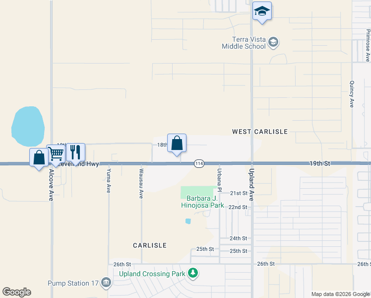map of restaurants, bars, coffee shops, grocery stores, and more near 1807 Viola Avenue in Lubbock
