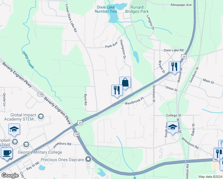 map of restaurants, bars, coffee shops, grocery stores, and more near 6500 Raymond Drive in Union City