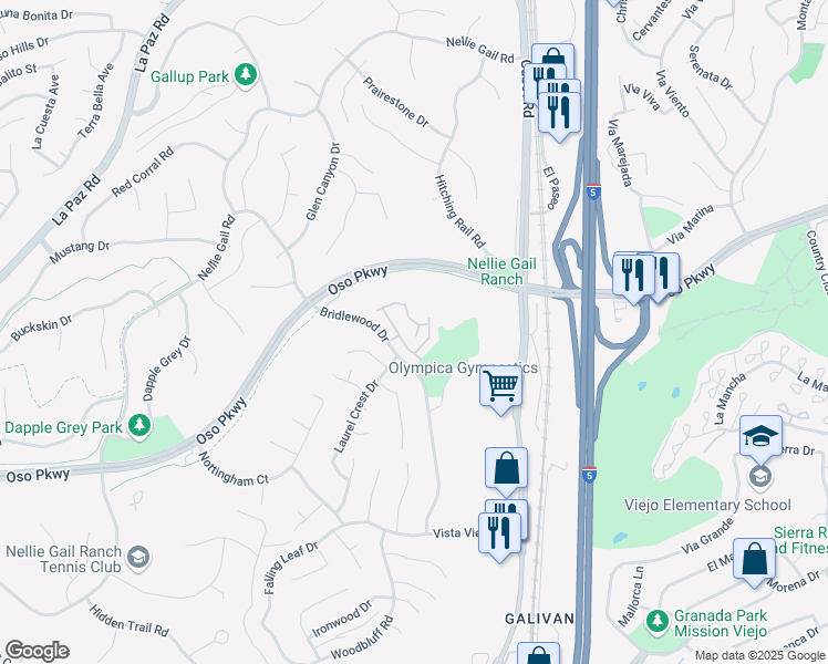 map of restaurants, bars, coffee shops, grocery stores, and more near 26431 Sicilia in Laguna Hills
