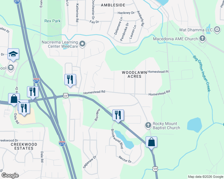 map of restaurants, bars, coffee shops, grocery stores, and more near 6433 Skyline Drive in Rex