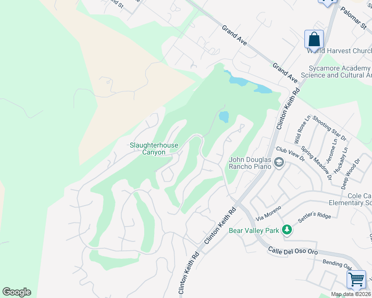 map of restaurants, bars, coffee shops, grocery stores, and more near 38231 Oaktree Loop in Murrieta