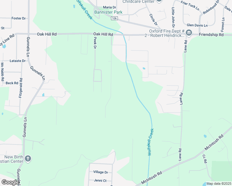 map of restaurants, bars, coffee shops, grocery stores, and more near 2507 Lark Lane in Oxford