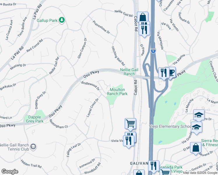 map of restaurants, bars, coffee shops, grocery stores, and more near 26481 La Scala in Laguna Hills