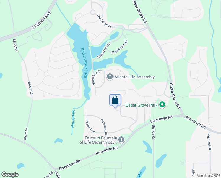 map of restaurants, bars, coffee shops, grocery stores, and more near 7473 Spoleto Loop in Fairburn