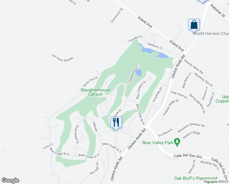 map of restaurants, bars, coffee shops, grocery stores, and more near 38194 Oaktree Loop in Murrieta