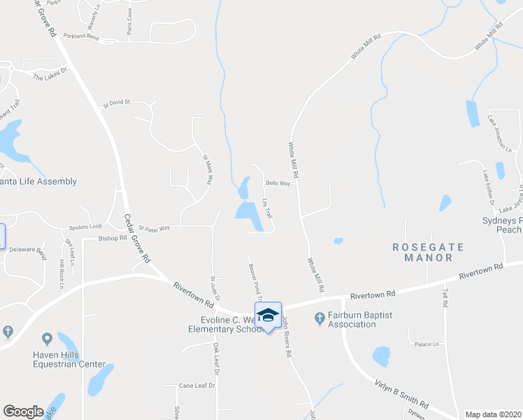 map of restaurants, bars, coffee shops, grocery stores, and more near 6509 Lily Trail in Fairburn