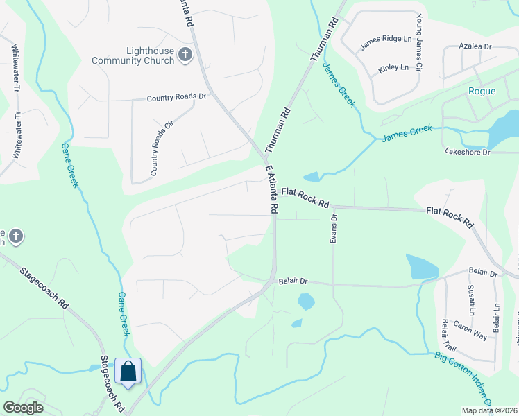 map of restaurants, bars, coffee shops, grocery stores, and more near 30 Carriage Trce in Stockbridge