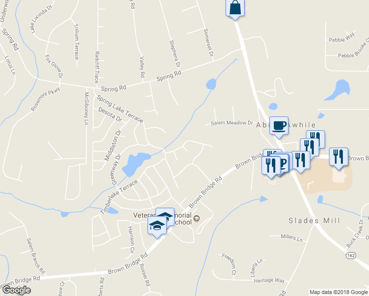 map of restaurants, bars, coffee shops, grocery stores, and more near 35 Zebulon Place in Covington