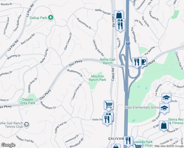 map of restaurants, bars, coffee shops, grocery stores, and more near 26462 La Scala in Laguna Hills