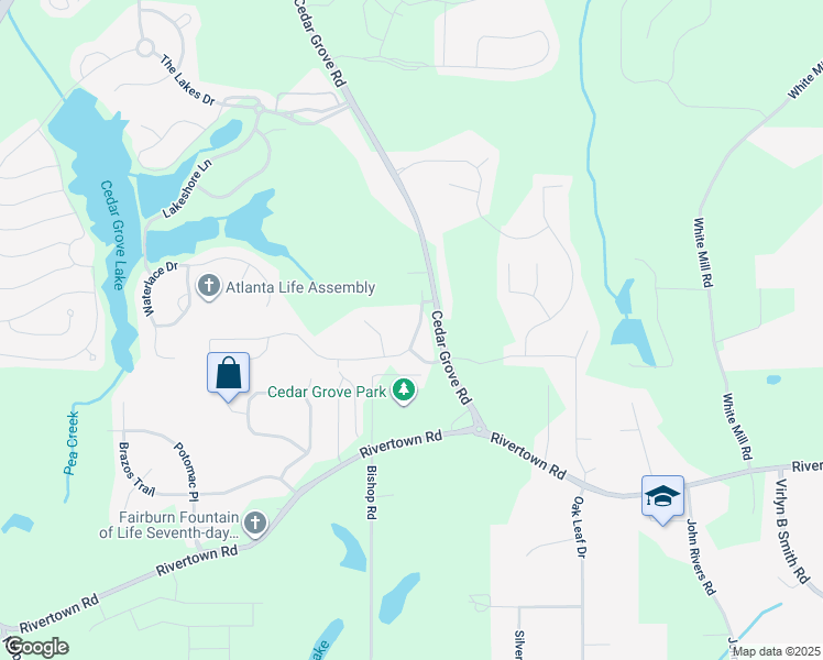map of restaurants, bars, coffee shops, grocery stores, and more near 7317 Spoleto Loop in Fairburn