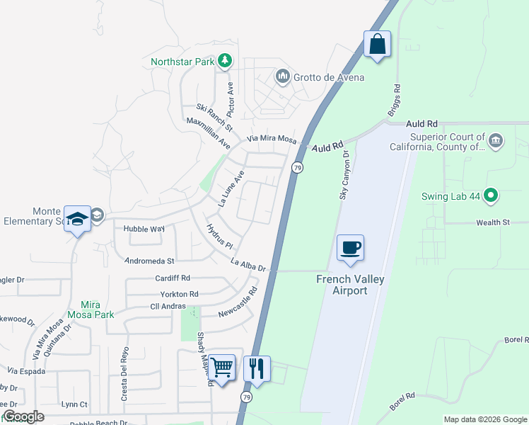 map of restaurants, bars, coffee shops, grocery stores, and more near 37247 Ascella Lane in Murrieta