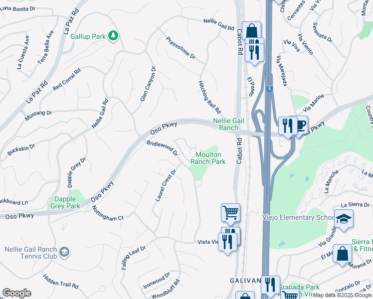 map of restaurants, bars, coffee shops, grocery stores, and more near 26452 La Scala in Laguna Hills