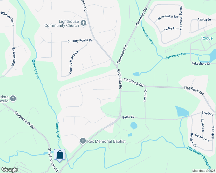map of restaurants, bars, coffee shops, grocery stores, and more near 50 Carriage Trce in Stockbridge